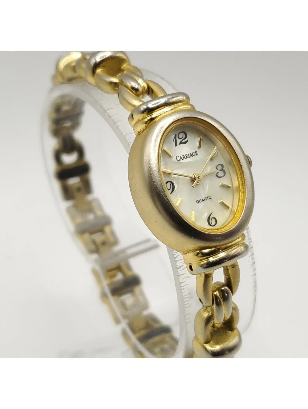 Carriage By Timex Quartz Womens Watch 19mm Gold Tone White Dial New Battery